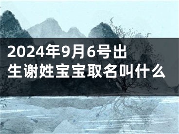 2024年9月6号出生谢姓宝宝取名叫什么