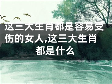 这三大生肖都是容易受伤的女人,这三大生肖都是什么