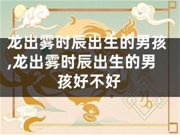 龙出雾时辰出生的男孩,龙出雾时辰出生的男孩好不好