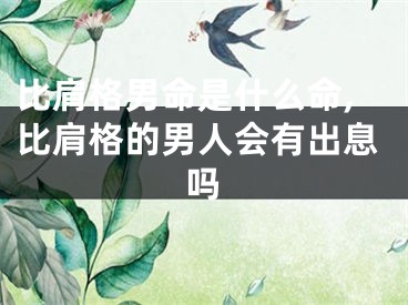 比肩格男命是什么命,比肩格的男人会有出息吗