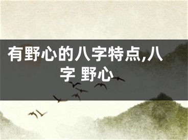 有野心的八字特点,八字 野心