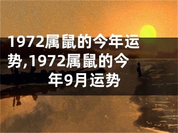 1972属鼠的今年运势,1972属鼠的今年9月运势