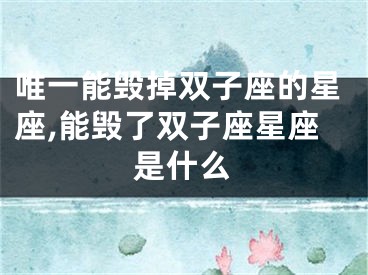 唯一能毁掉双子座的星座,能毁了双子座星座是什么