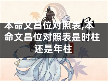 本命文昌位对照表,本命文昌位对照表是时柱还是年柱