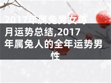 2017年属兔男女每月运势总结,2017年属兔人的全年运势男性
