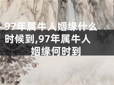 97年属牛人姻缘什么时候到,97年属牛人姻缘何时到