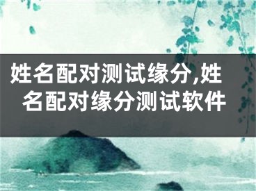姓名配对测试缘分,姓名配对缘分测试软件