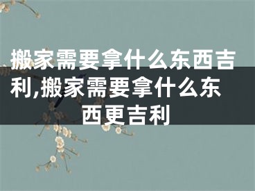 搬家需要拿什么东西吉利,搬家需要拿什么东西更吉利