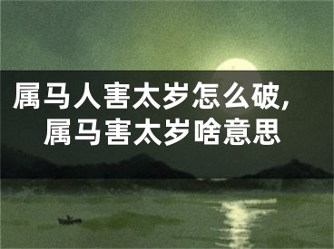 属马人害太岁怎么破,属马害太岁啥意思