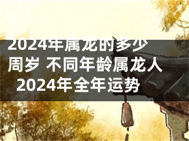 2024年属龙的多少周岁 不同年龄属龙人2024年全年运势