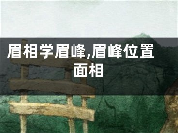 眉相学眉峰,眉峰位置面相