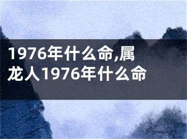 1976年什么命,属龙人1976年什么命