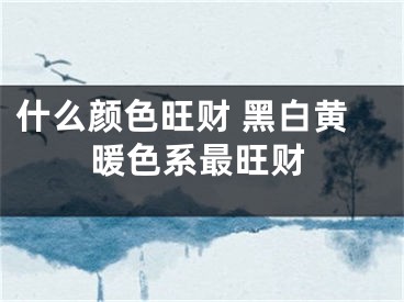 什么颜色旺财 黑白黄暖色系最旺财