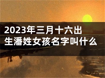 2023年三月十六出生潘姓女孩名字叫什么