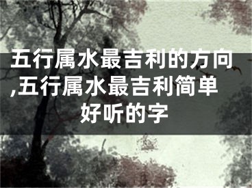 五行属水最吉利的方向,五行属水最吉利简单好听的字