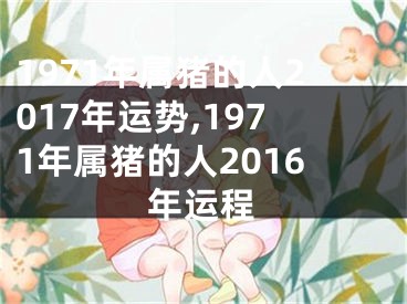 1971年属猪的人2017年运势,1971年属猪的人2016年运程