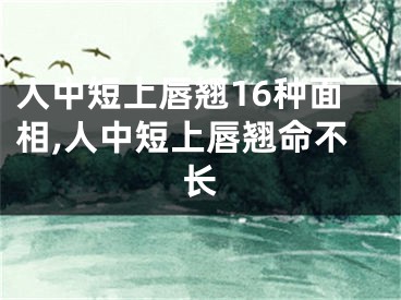 人中短上唇翘16种面相,人中短上唇翘命不长
