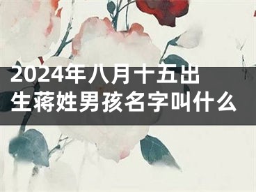 2024年八月十五出生蒋姓男孩名字叫什么