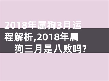 2018年属狗3月运程解析,2018年属狗三月是八败吗?