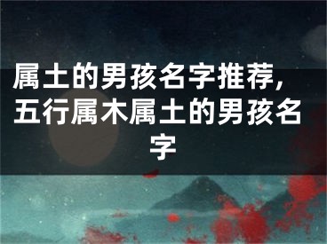 属土的男孩名字推荐,五行属木属土的男孩名字