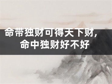 命带独财可得天下财,命中独财好不好