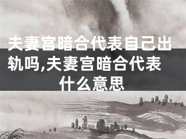 夫妻宫暗合代表自己出轨吗,夫妻宫暗合代表什么意思