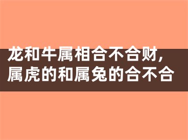 龙和牛属相合不合财,属虎的和属兔的合不合