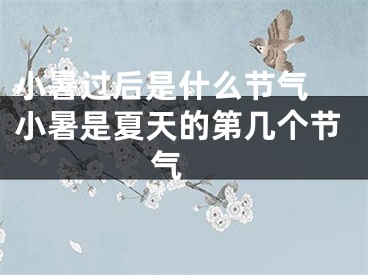 小暑过后是什么节气 小暑是夏天的第几个节气 