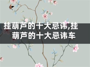 挂葫芦的十大忌讳,挂葫芦的十大忌讳车