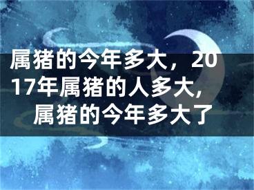 属猪的今年多大，2017年属猪的人多大,属猪的今年多大了