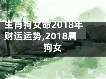 生肖狗女命2018年财运运势,2018属狗女