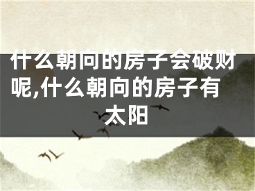 什么朝向的房子会破财呢,什么朝向的房子有太阳