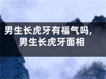 男生长虎牙有福气吗,男生长虎牙面相