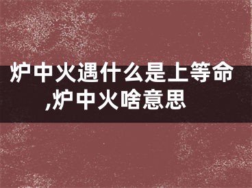 炉中火遇什么是上等命,炉中火啥意思