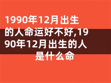 1990年12月出生的人命运好不好,1990年12月出生的人是什么命