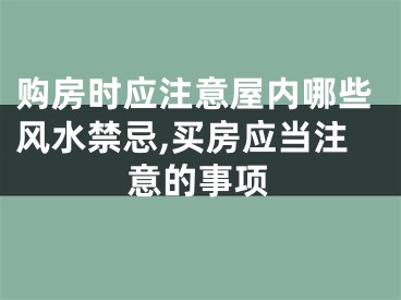 购房时应注意屋内哪些风水禁忌,买房应当注意的事项