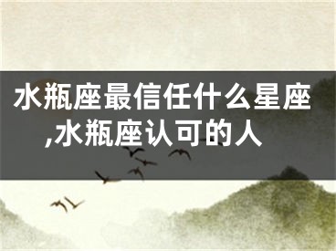 水瓶座最信任什么星座,水瓶座认可的人