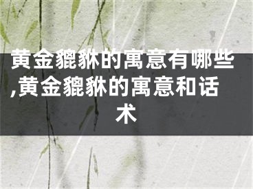 黄金貔貅的寓意有哪些,黄金貔貅的寓意和话术