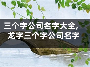三个字公司名字大全,龙字三个字公司名字