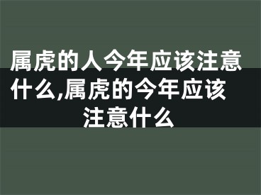 属虎的人今年应该注意什么,属虎的今年应该注意什么