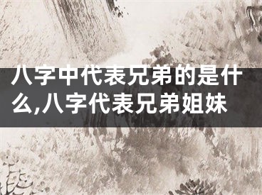 八字中代表兄弟的是什么,八字代表兄弟姐妹