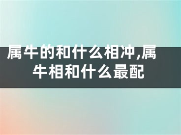属牛的和什么相冲,属牛相和什么最配