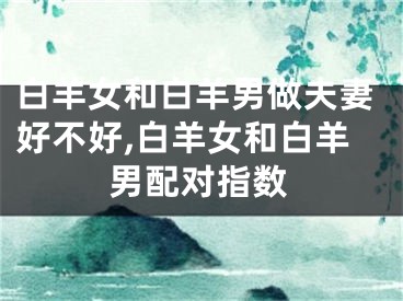 白羊女和白羊男做夫妻好不好,白羊女和白羊男配对指数