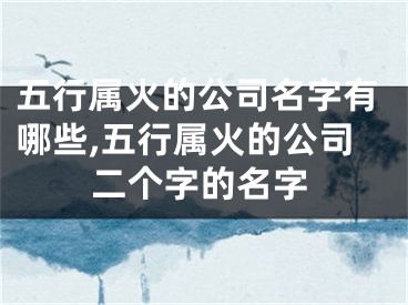 五行属火的公司名字有哪些,五行属火的公司二个字的名字