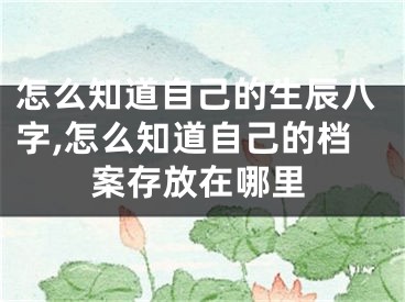 怎么知道自己的生辰八字,怎么知道自己的档案存放在哪里