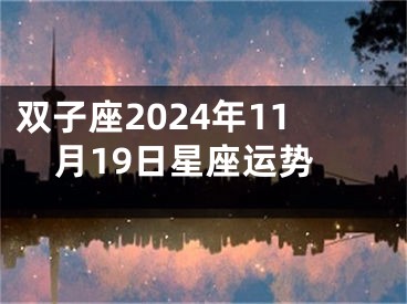 双子座2024年11月19日星座运势
