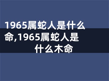 1965属蛇人是什么命,1965属蛇人是什么木命