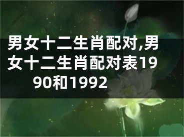 男女十二生肖配对,男女十二生肖配对表1990和1992