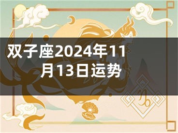 双子座2024年11月13日运势