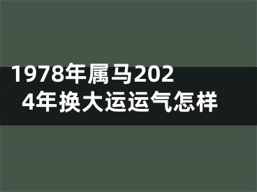 1978年属马2024年换大运运气怎样